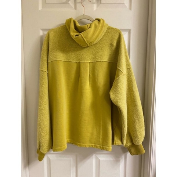 Free People Britney Cardi Hooded Jacket Sweatshirt Zip Front Citron Yellow Green - Picture 11 of 15